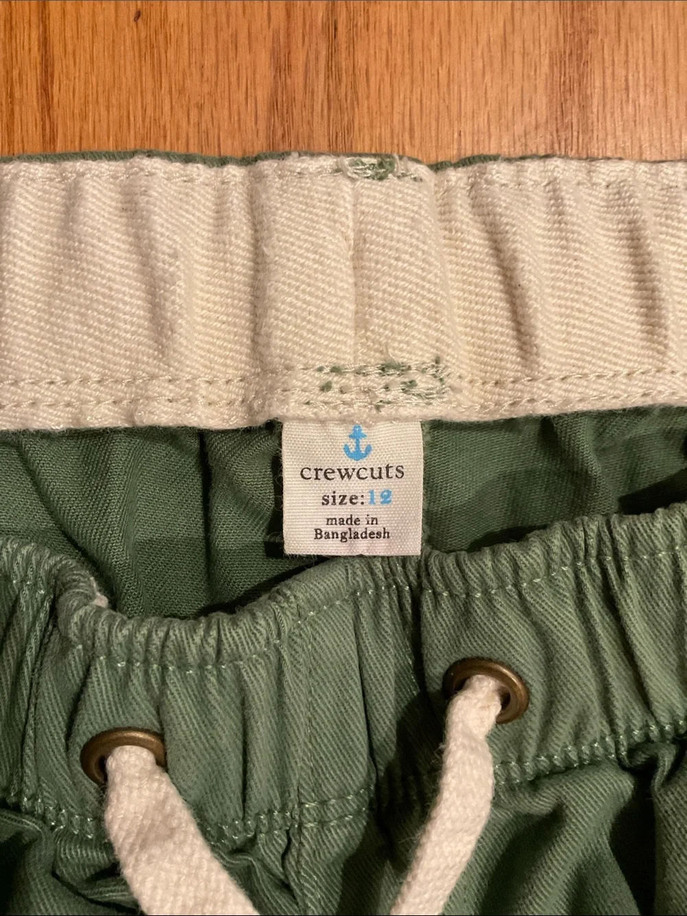 Crewcuts Boys Green Chino Casual Shorts with Drawstring